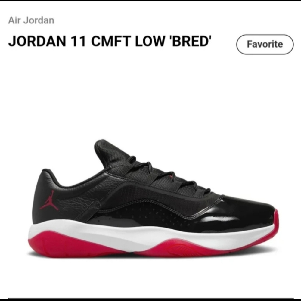Air Jordan 11 CMFT Low 'Bred' Sneakers Size 9.5